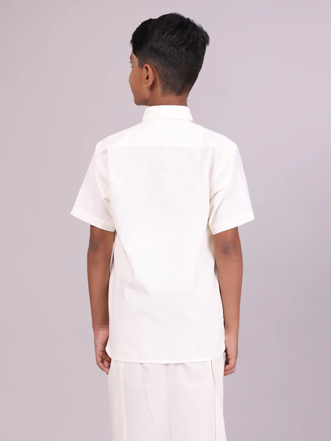 Boy's Cotton Cream Half Sleeves Shirt Shiny Boy - Image 3