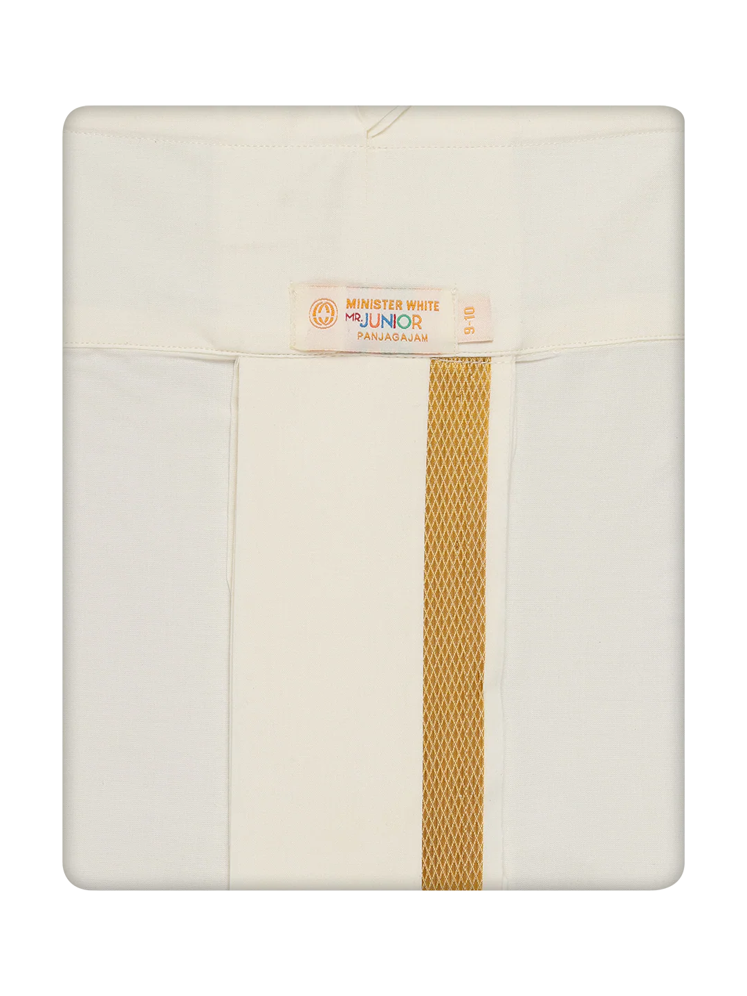 Boys Cotton Cream Kurta Readymade Panchakacham Towel Combo with Gold Jari Border Champak - Image 5