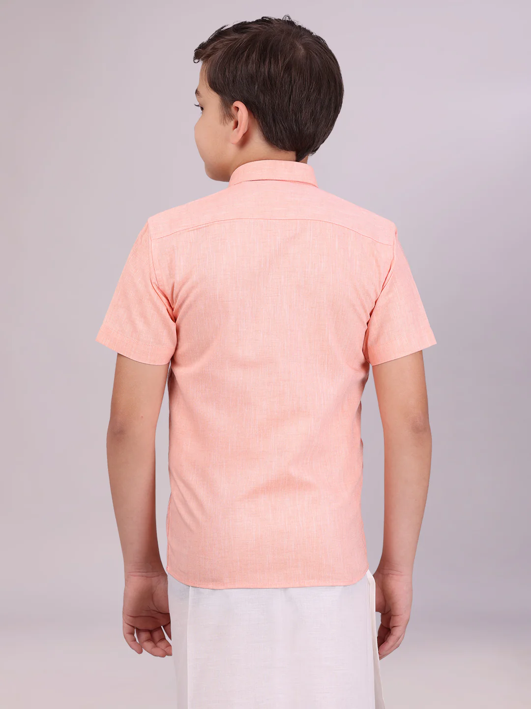 Boys Cotton Light orange Colour Half Sleeves Shirt Friendly Boy - Image 4