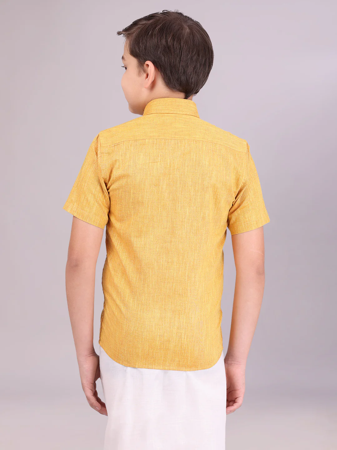 Boys Cotton Mustard Colour Half Sleeves Shirt Friendly Boy - Image 4