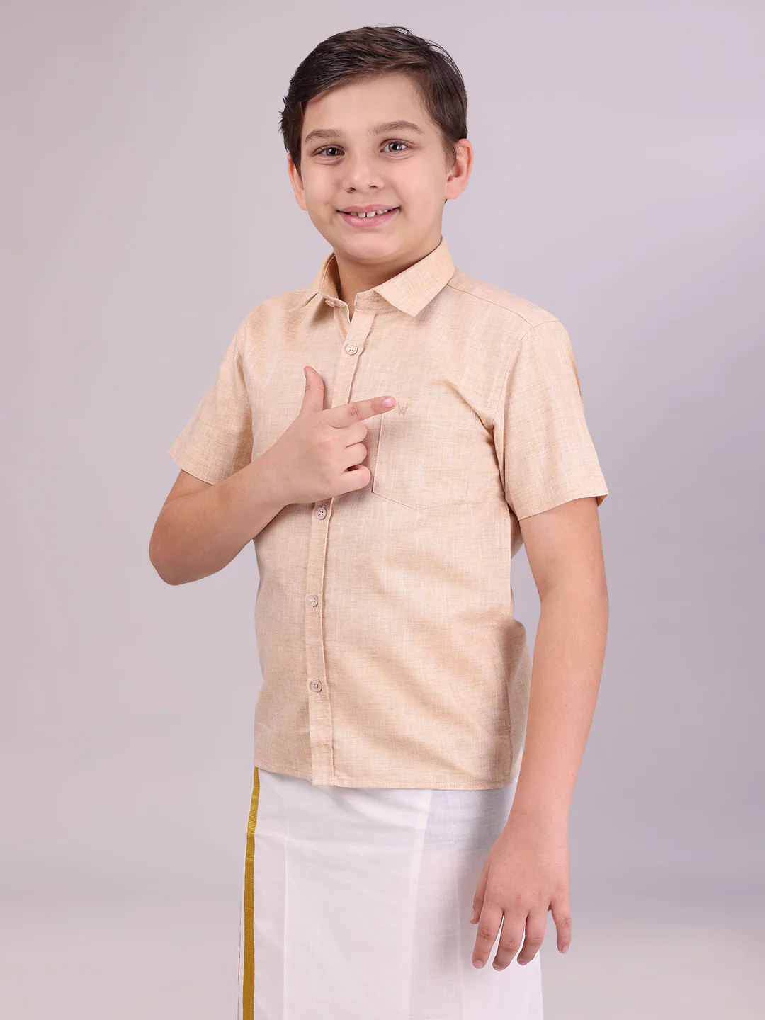 Boys Cotton Sandal Colour Half Sleeves Shirt Friendly Boy - Image 2