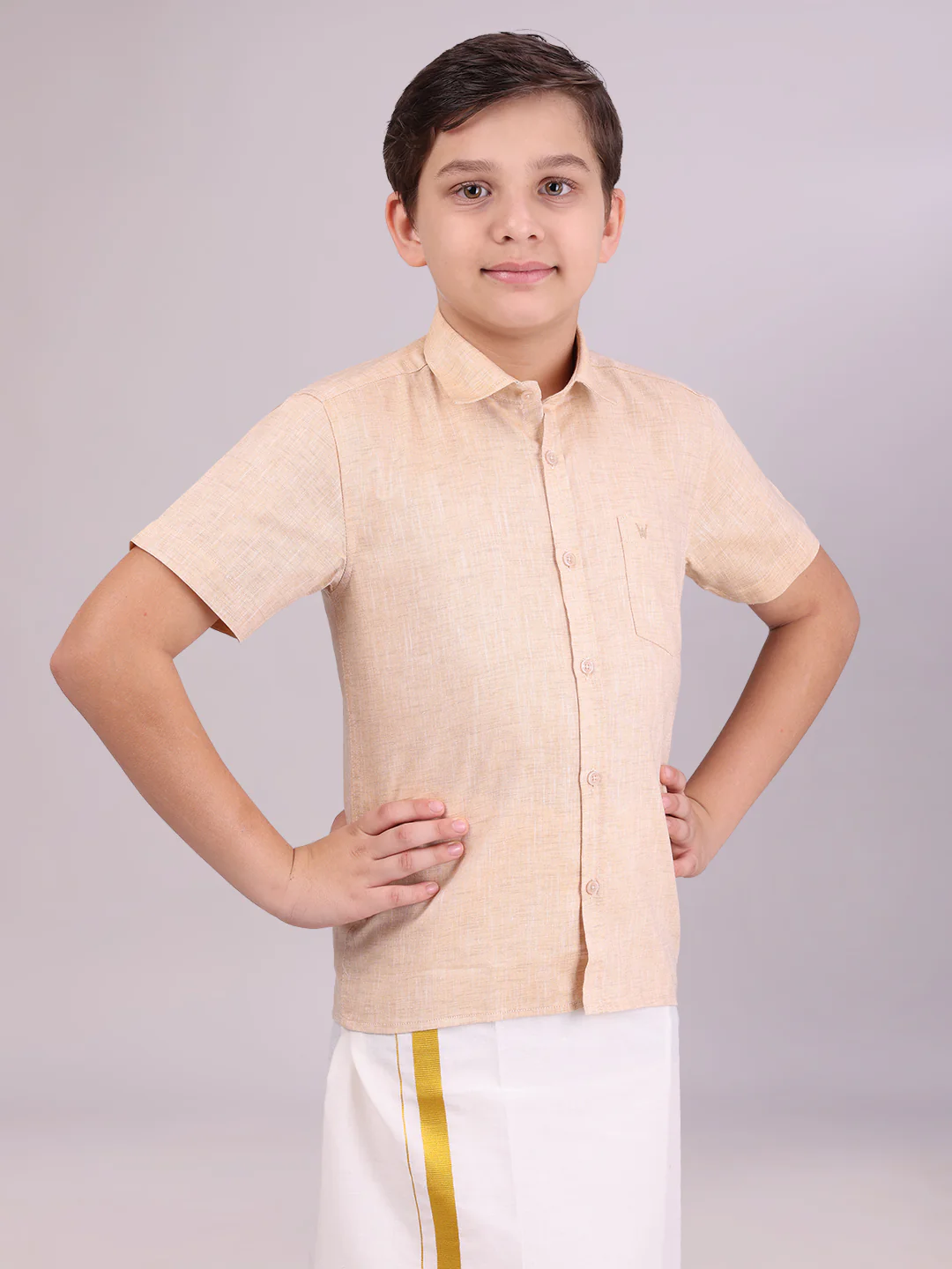 Boys Cotton Sandal Colour Half Sleeves Shirt Friendly Boy - Image 3