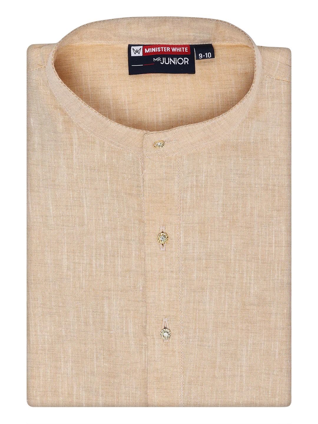 Boys Cotton Light Sandal Kurta with Matching Border Dhoti Combo Honest Boy - Image 6