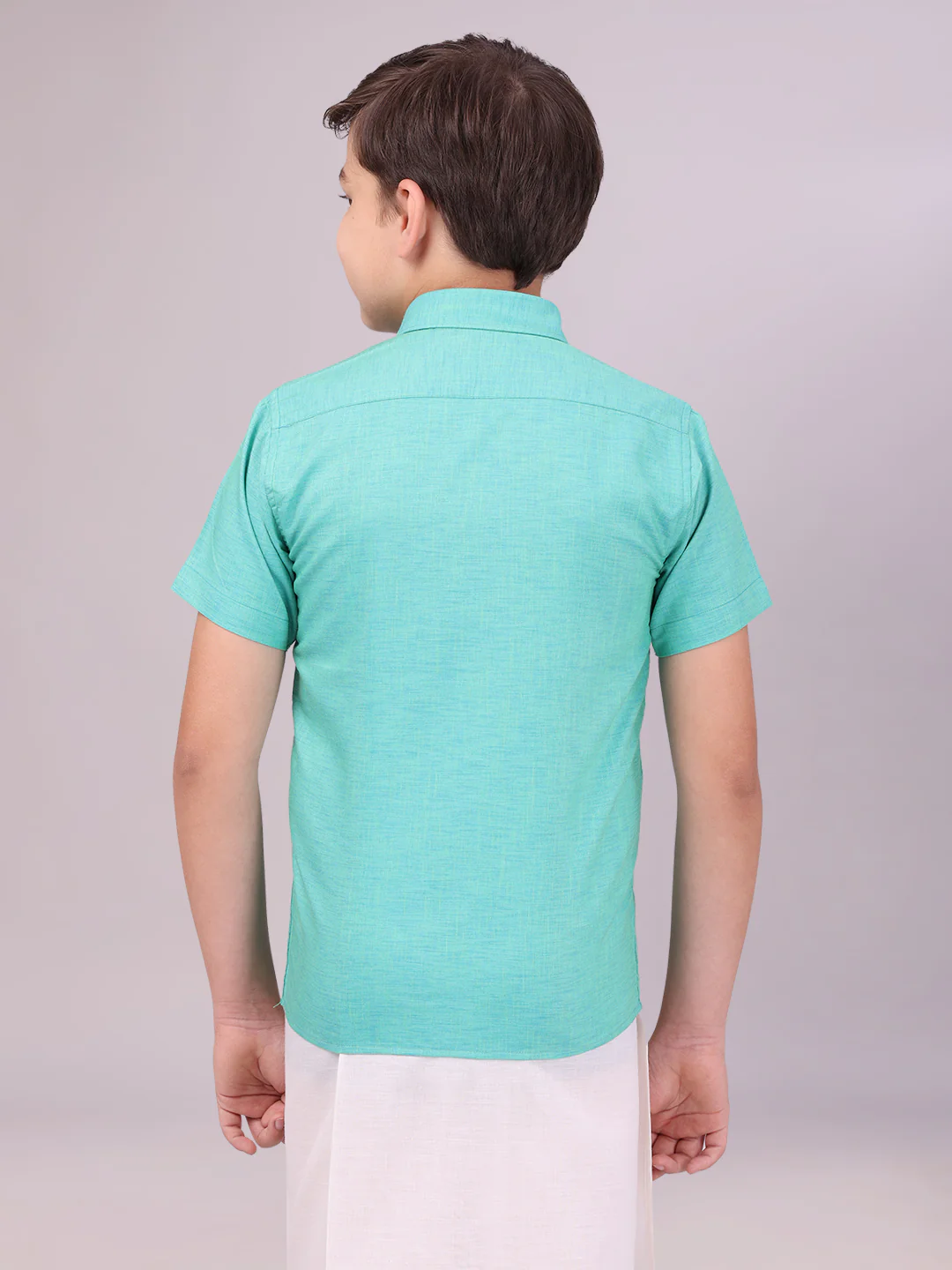 Boys Cotton Sky Blue Colour Half Sleeves Shirt Friendly Boy - Image 4