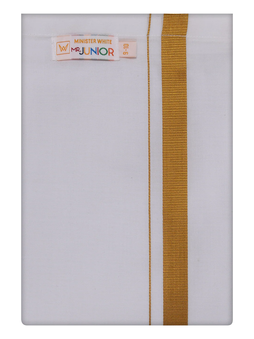 Boys Cotton White Adjustable Dhoti with Gold Jari Border Rich Look - Image 5
