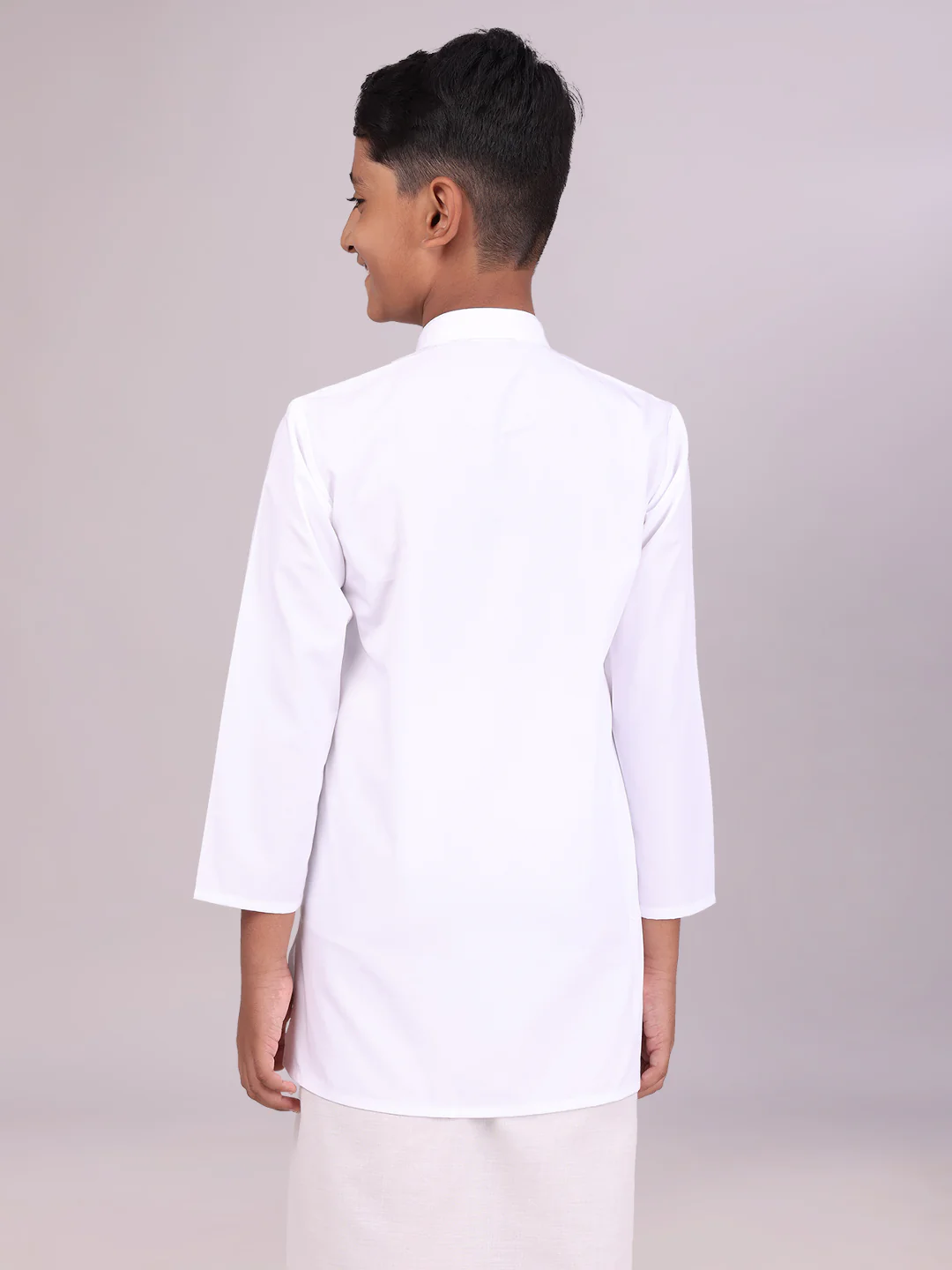 Boys Cotton White Full Sleeves Kurta Artistic Boy - Image 4