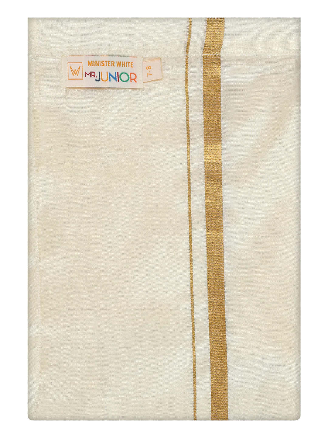 Boys Cream Gold Matching Art Silk Shirt and Flexi Dhoti Combo Poppins - Image 3