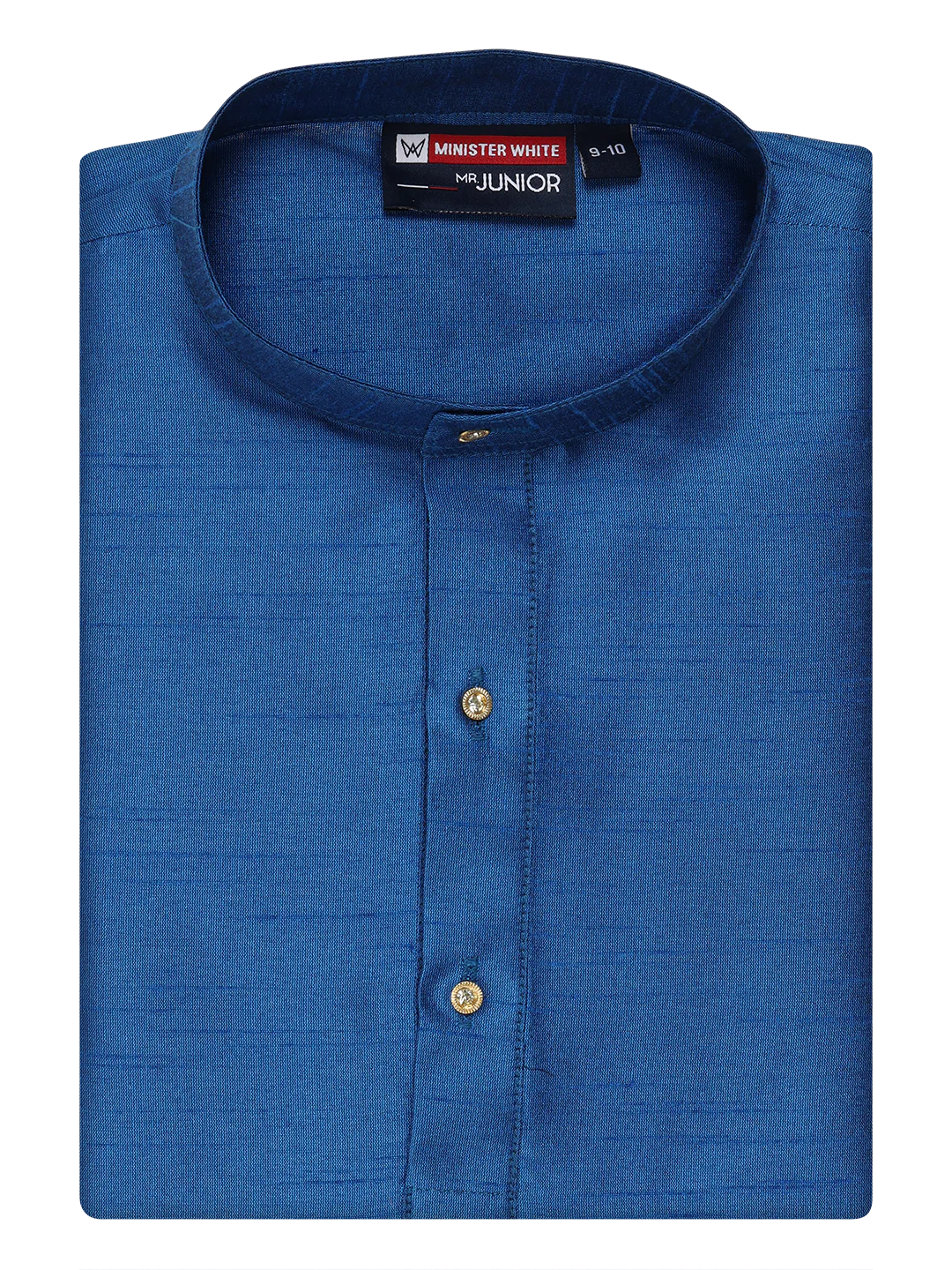 Boys Dupion Satin Blue Colour Full Sleeves Kurta Candid Boy - Image 5