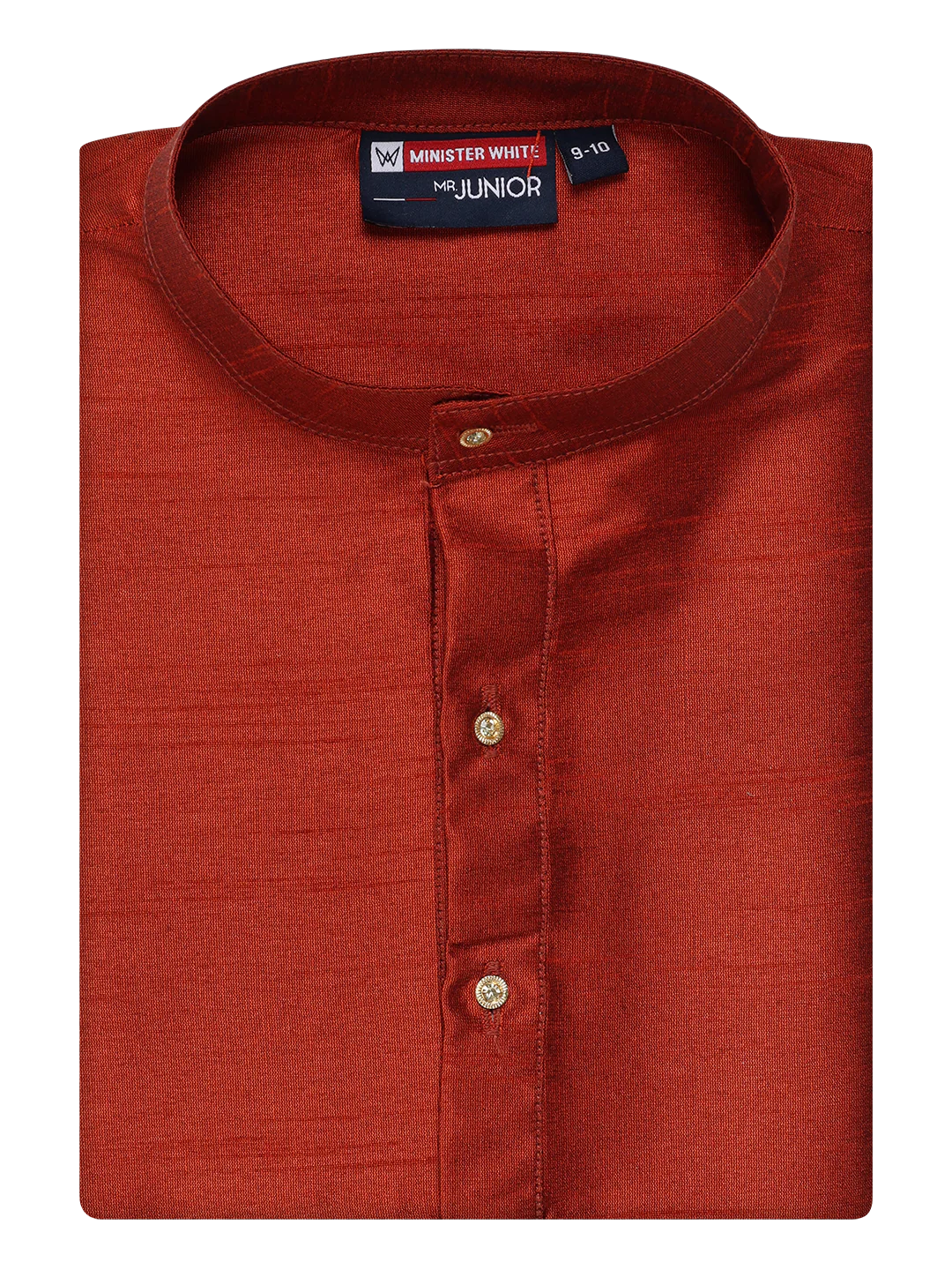 Boys Dupion Satin Brown Colour Full Sleeves Kurta Candid Boy - Image 5