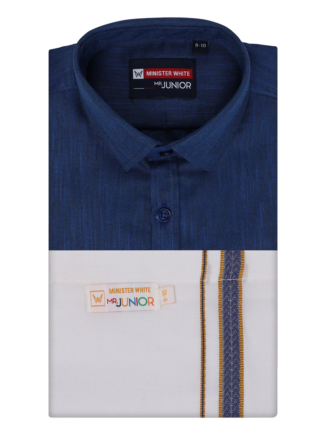 Boys Matching Half Sleeves Shirt with Flexi Dhoti Combo Dark Blue Polite Boy - Image 5