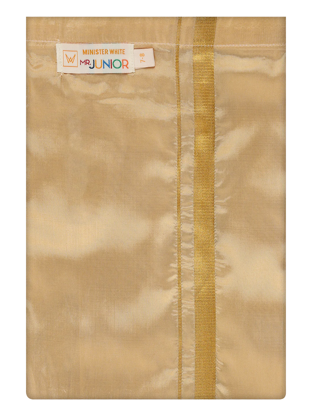 Boys Medium Gold Matching Art Silk Shirt and Flexi Dhoti Combo Poppins - Image 3