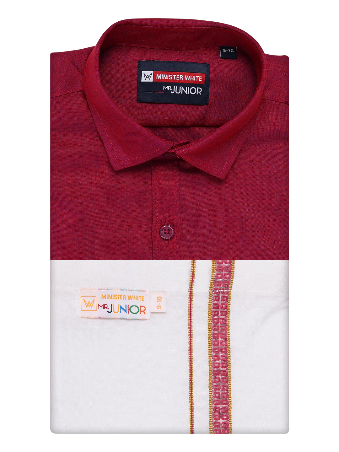 Boys Wine Matching Half Sleeves Shirt with Fancy Flexi Dhoti Combo Brave Boy - Image 5