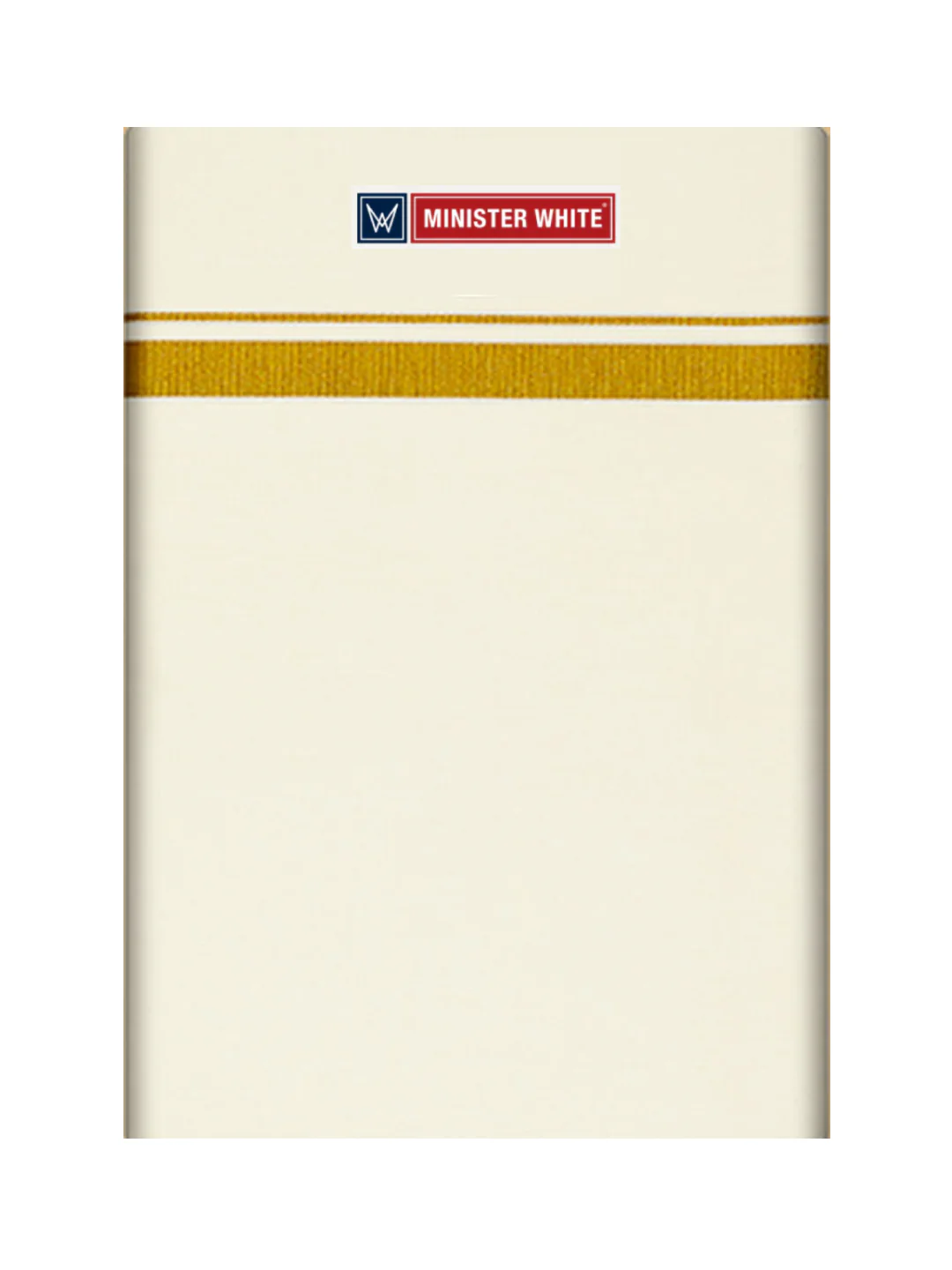 Men's Cotton Cream Single Layered Dhoti with 1/2" Gold Jari Border - Prime 1/2