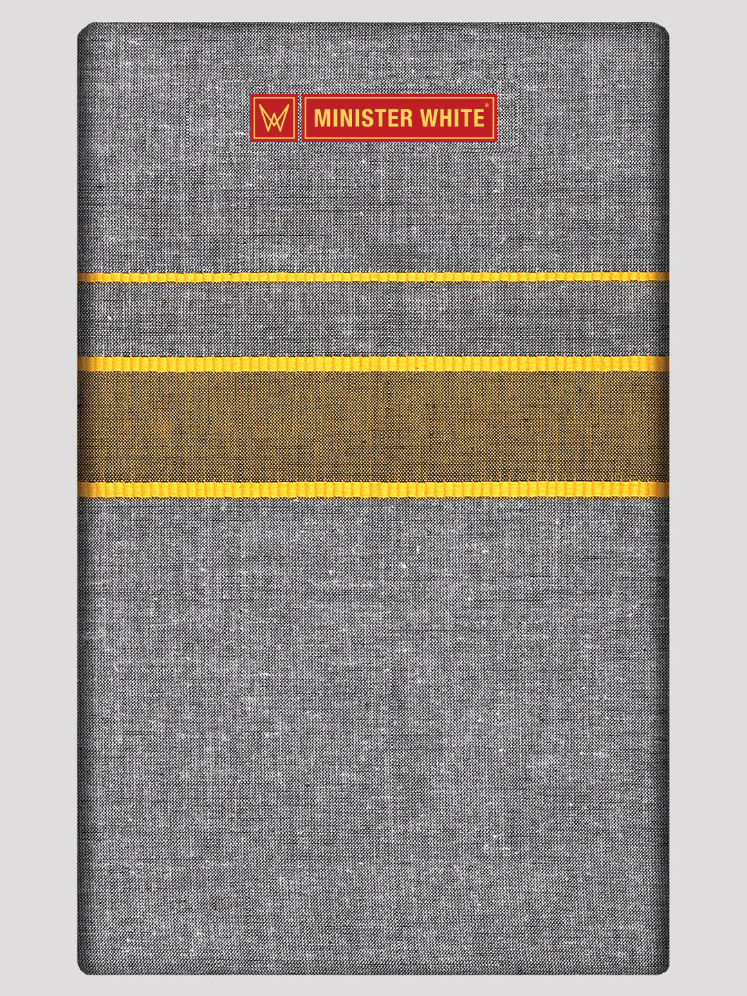 Mens Poly Cotton Grey Colour Single Layered Dhoti with Gold Broder - Raagam