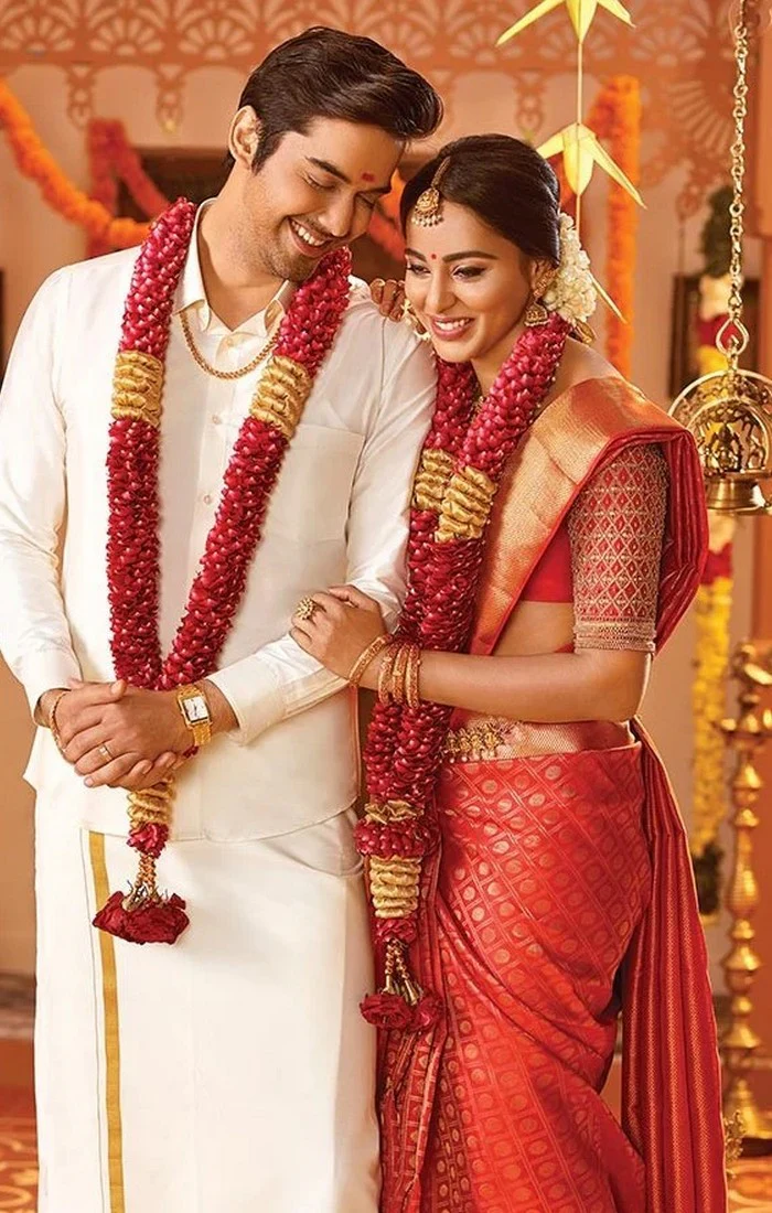 Mens Pure Cotton Cream Wedding Shirt Gold Jari Dhoti Towel Belt Combo - Subharaagam - Image 6