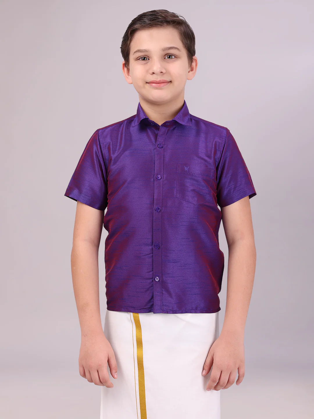 Boys Dark Blue Colour Half Sleeves Shirt Intense Boy