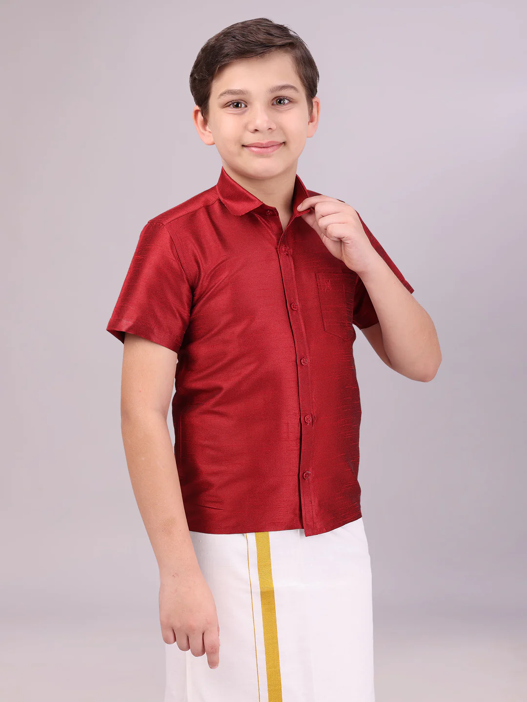 Boys Dark Brown Colour Half Sleeves Shirt Intense Boy - Image 3