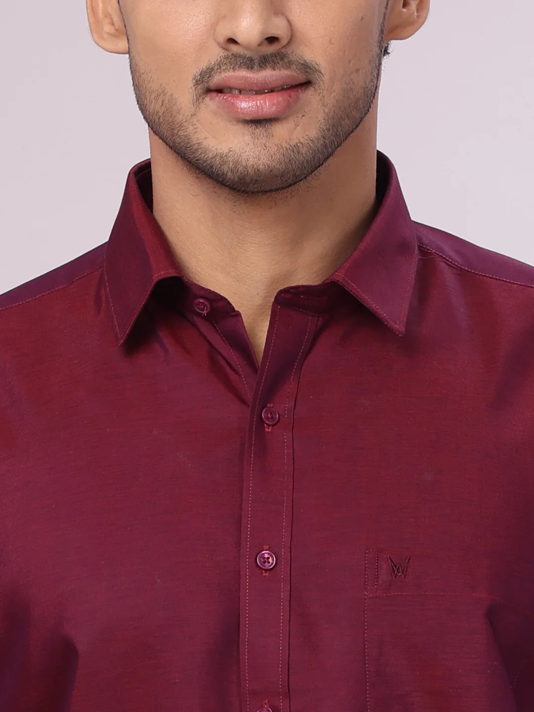 Father & Son Maroon Color Cotton Shirt & Matching Border Tissue Dhoti Combo - Image 8