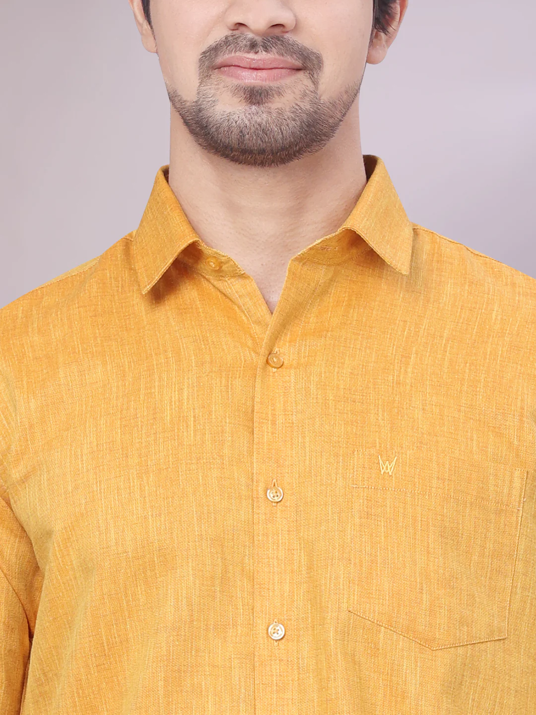 Father & Son Yellow Color Cotton Shirt with Matching Border Dhoti Combo - Image 8