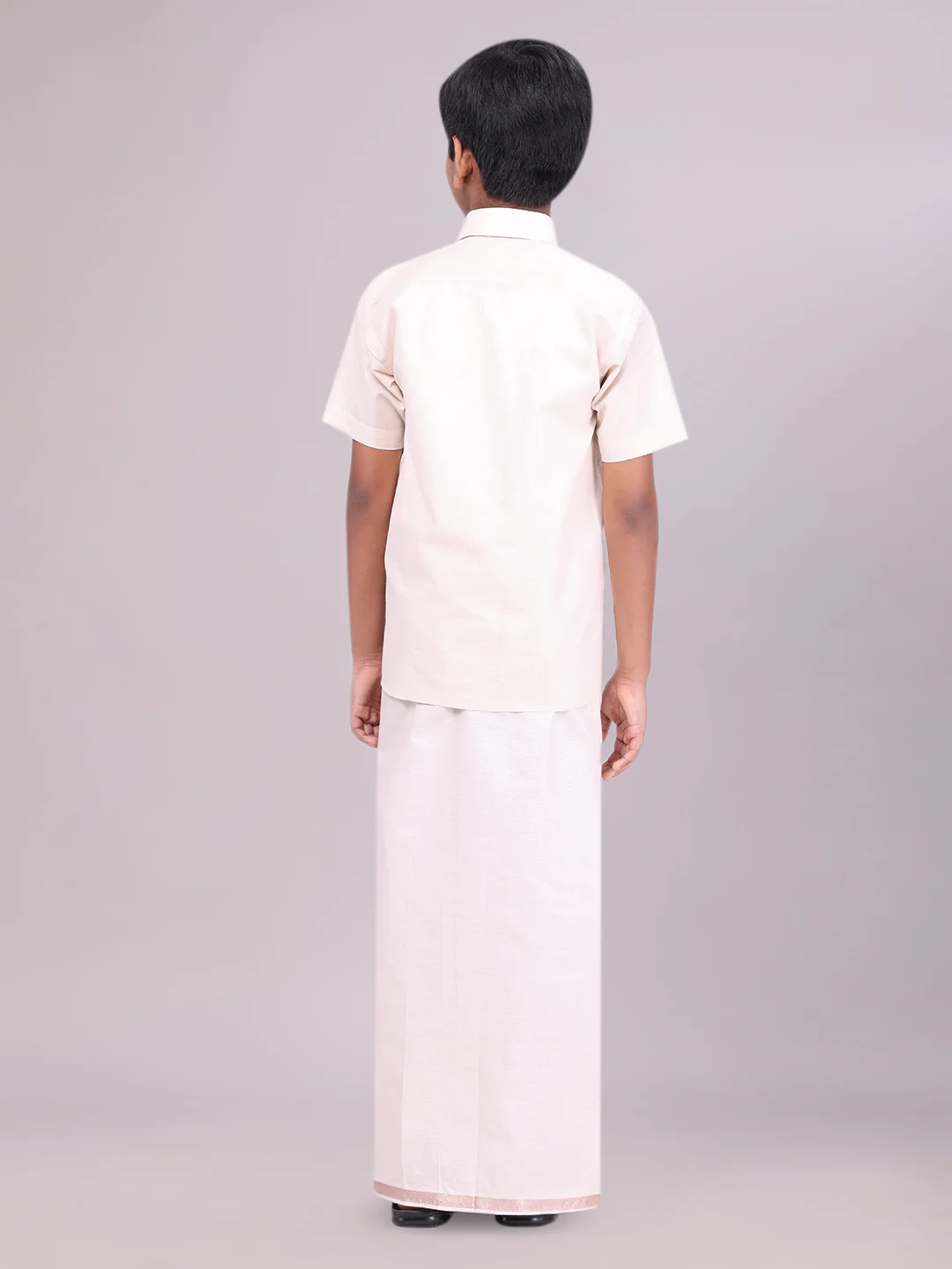 Boys Tissue Almond Colour Shirt with Dhoti Combo Ambitious Boy - Image 4