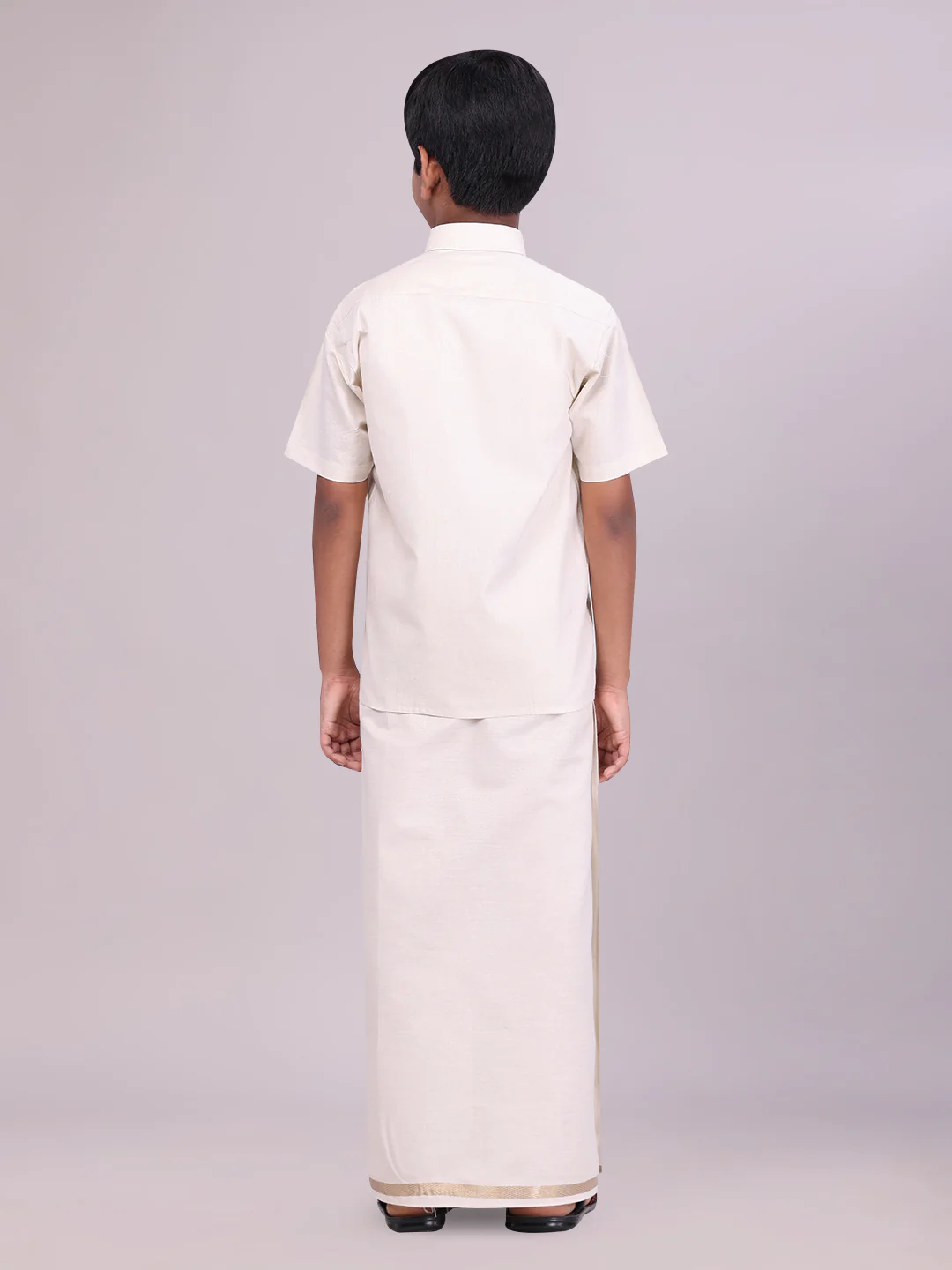 Boys Tissue Beige Colour Shirt with Dhoti Combo Ambitious Boy - Image 3