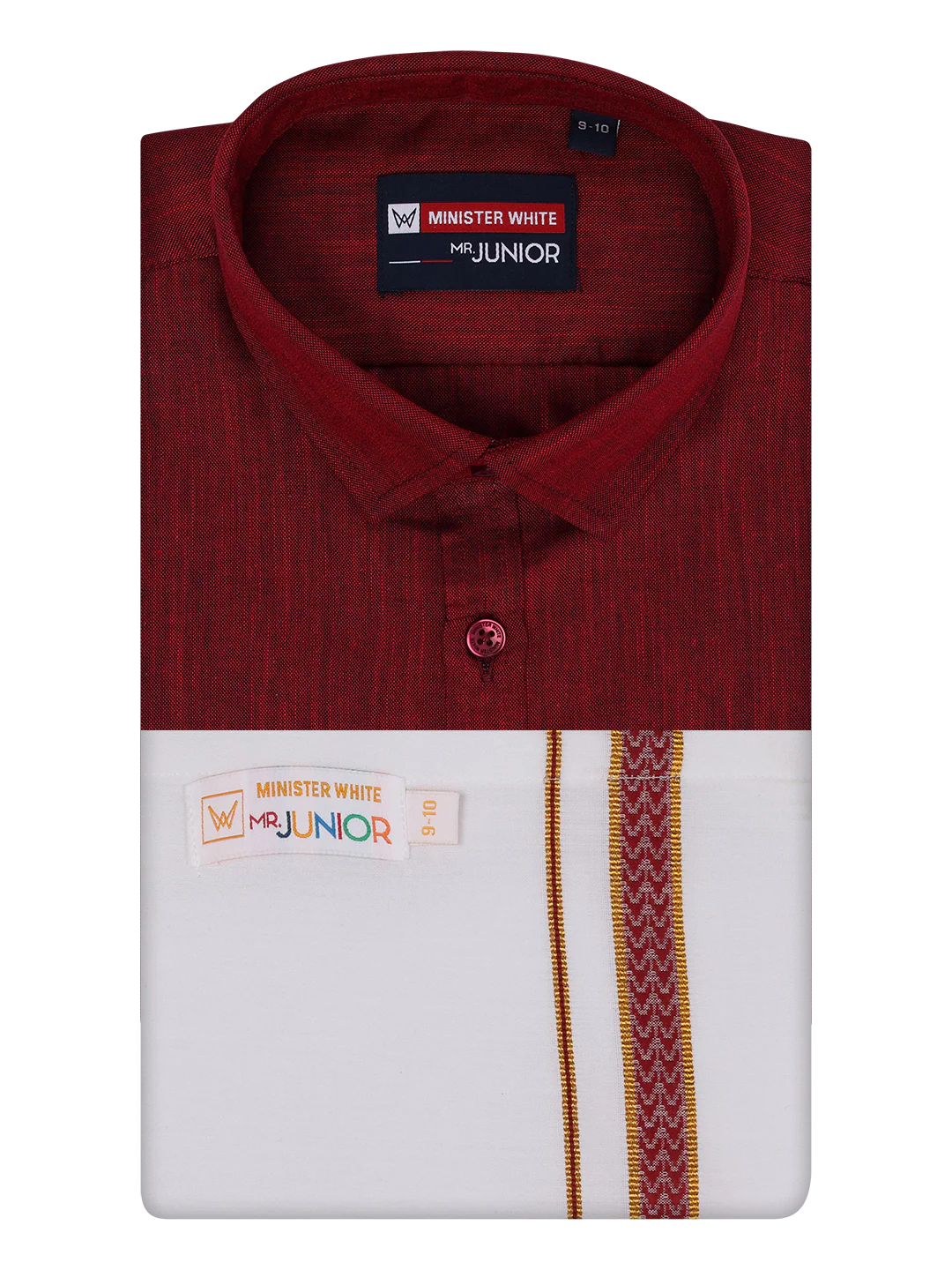 Boys Matching Half Sleeves Shirt with Flexi Dhoti Combo Maroon Polite Boy - Image 5