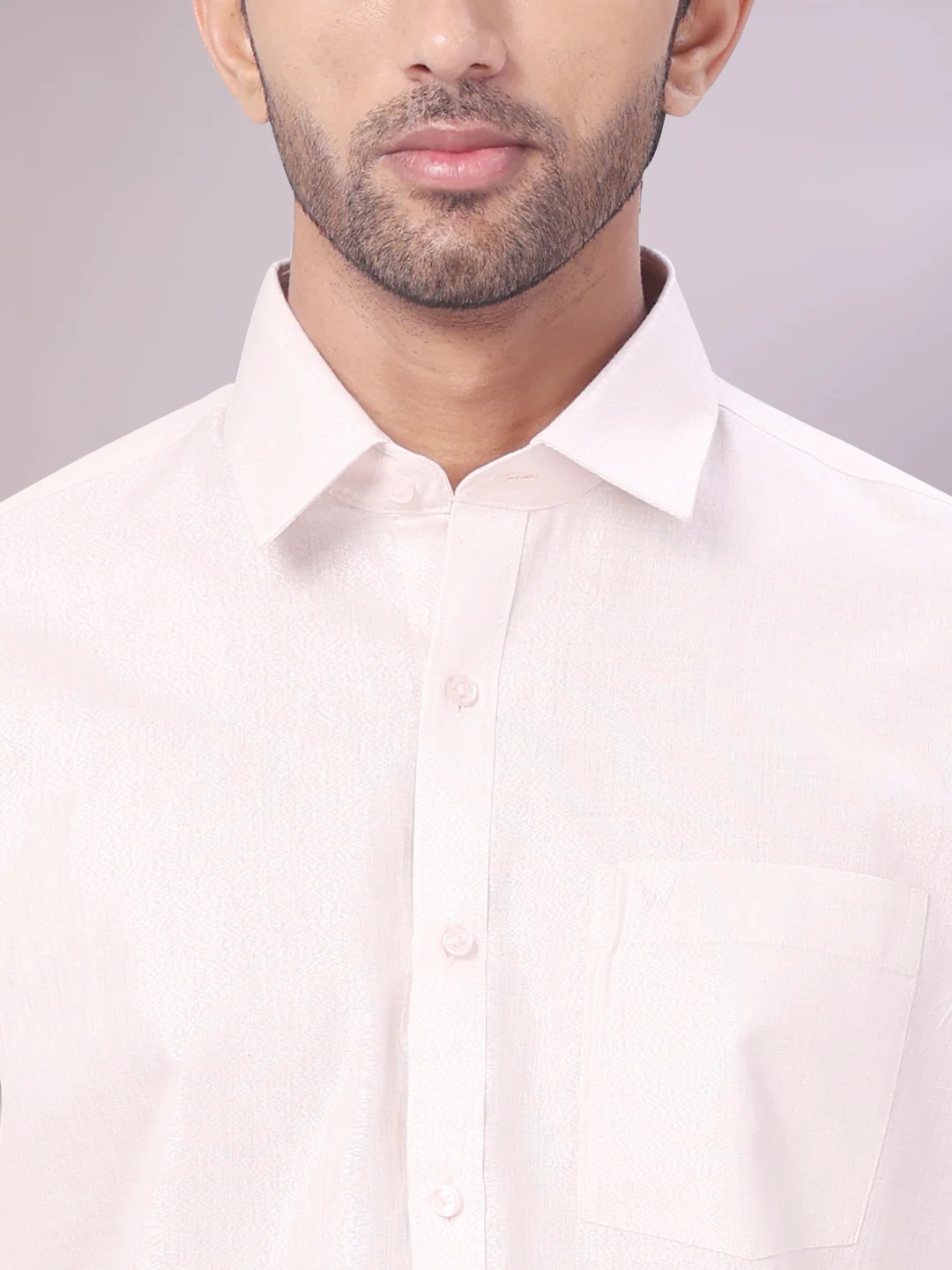 Mens Tissue Light Rose Colour Dhoti Shirt Wedding Combo Maverick - Image 5