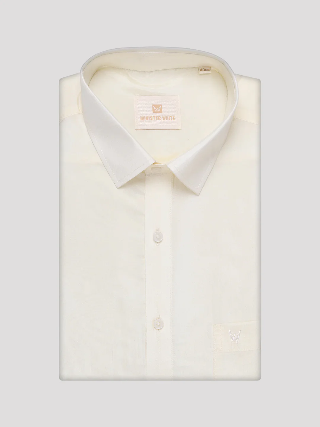 Men's Art Silk Cream Full Sleeves Shirt with 4" Gold Jari Border Dhoti Combo Mangal - Image 6