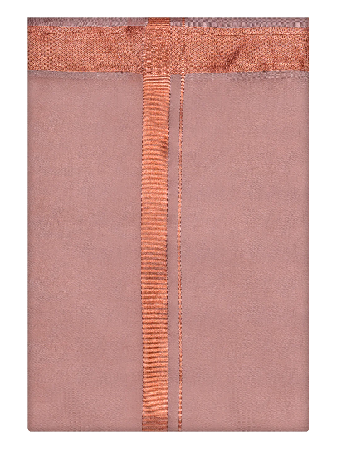 Men's Art Silk Dark Copper Full Sleeves Shirt with Copper Jari Border Dhoti Combo Finesse - Image 9