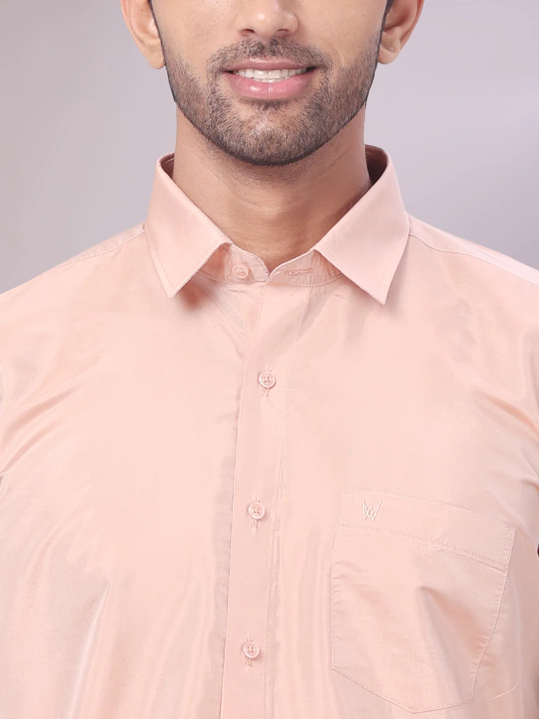 Men's Art Silk Dark Copper Full Sleeves Shirt with Copper Jari Border Flexi Dhoti Combo Finesse - Image 6