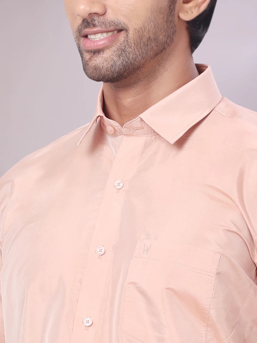 Men's Art Silk Dark Copper Full Sleeves Shirt with Copper Jari Border Flexi Dhoti Combo Finesse - Image 7