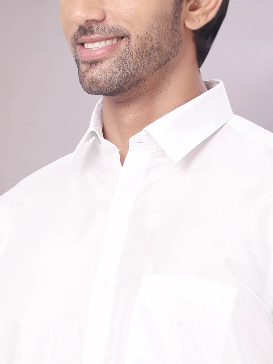 Men's Art Silk Off White Full Sleeves Shirt with 70k Gold Jari Border Dhoti Combo Finesse - Image 6