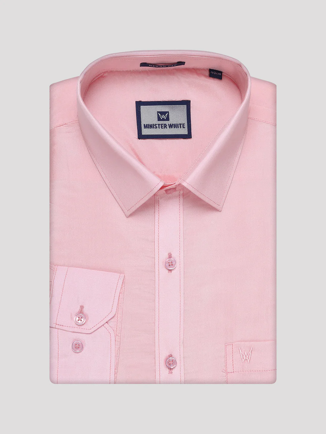 Men's Art Silk Pink Full Sleeves Shirt with Copper Jari Border Flexi Dhoti Combo Finesse - Image 9
