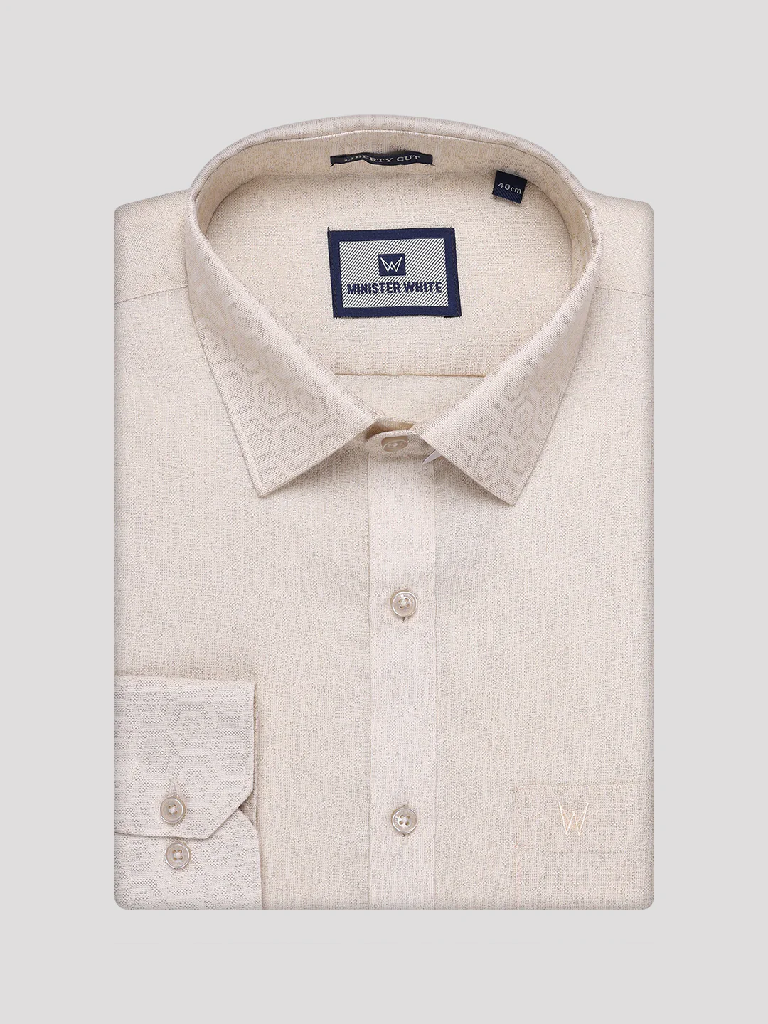 Men's Beige Tissue Jacquard Shirt with Matching Dhoti Combo Zeebra - Image 7