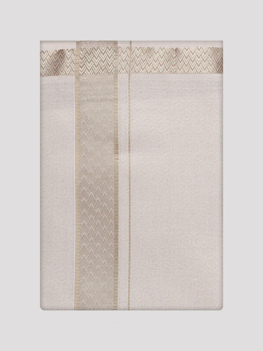 Men's Beige Tissue Jacquard Shirt with Matching Dhoti Combo Zeebra - Image 8