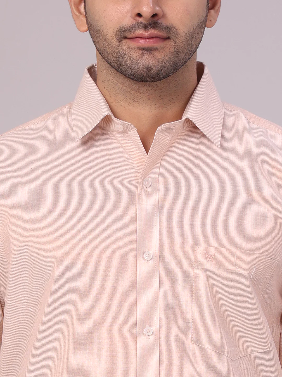 Men's Copper Tissue Stripe Shirt and Dhoti Combo with Jacquard Border Kane - Image 5