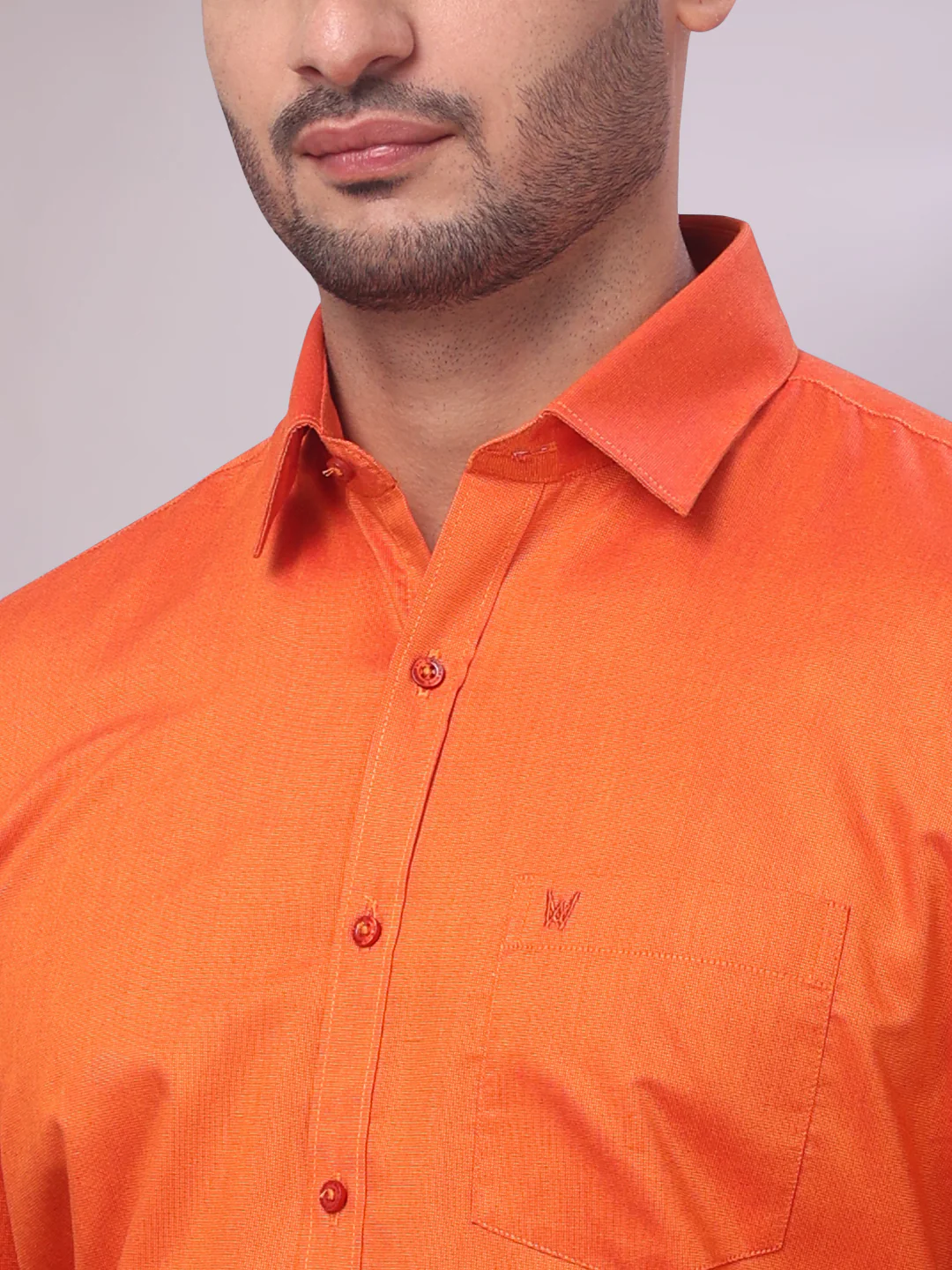 Men's Cotton Brick Shirt and Airtex Matching Border Dhoti Combo Nector - Image 10