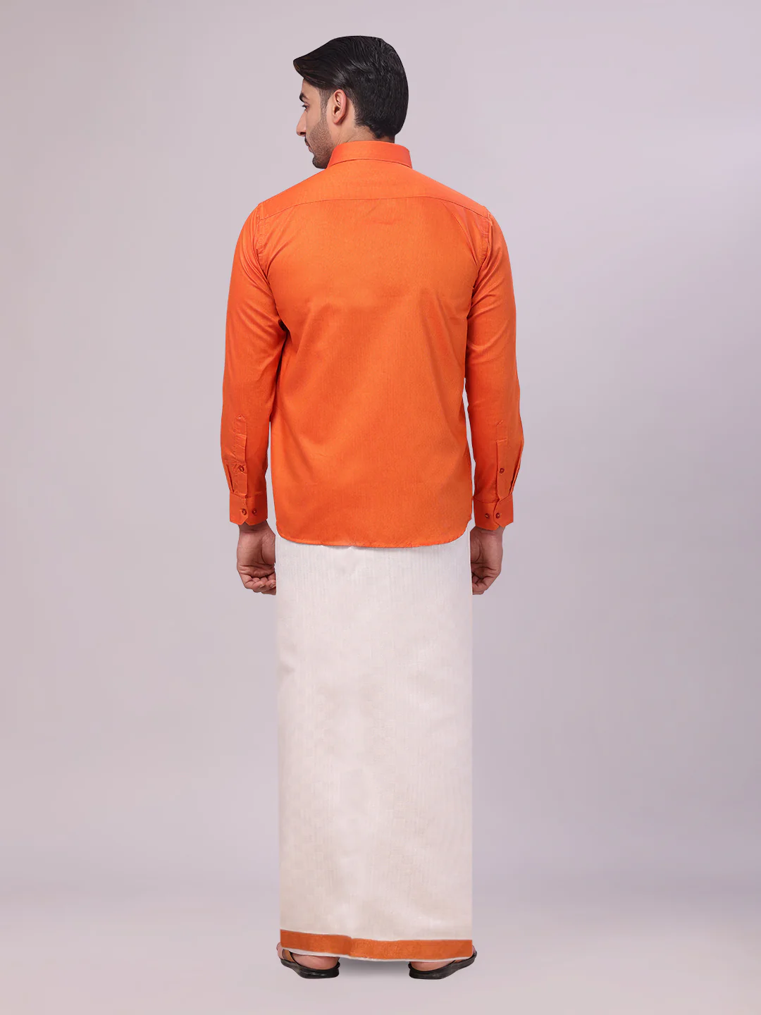 Men's Cotton Brick Shirt and Airtex Matching Border Dhoti Combo Nector - Image 7
