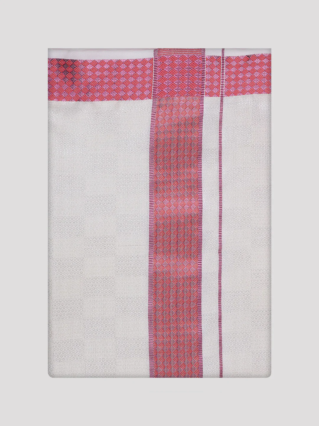 Men's Cotton Dark Pink Shirt and Airtex Matching Border Dhoti Combo Nector - Image 13