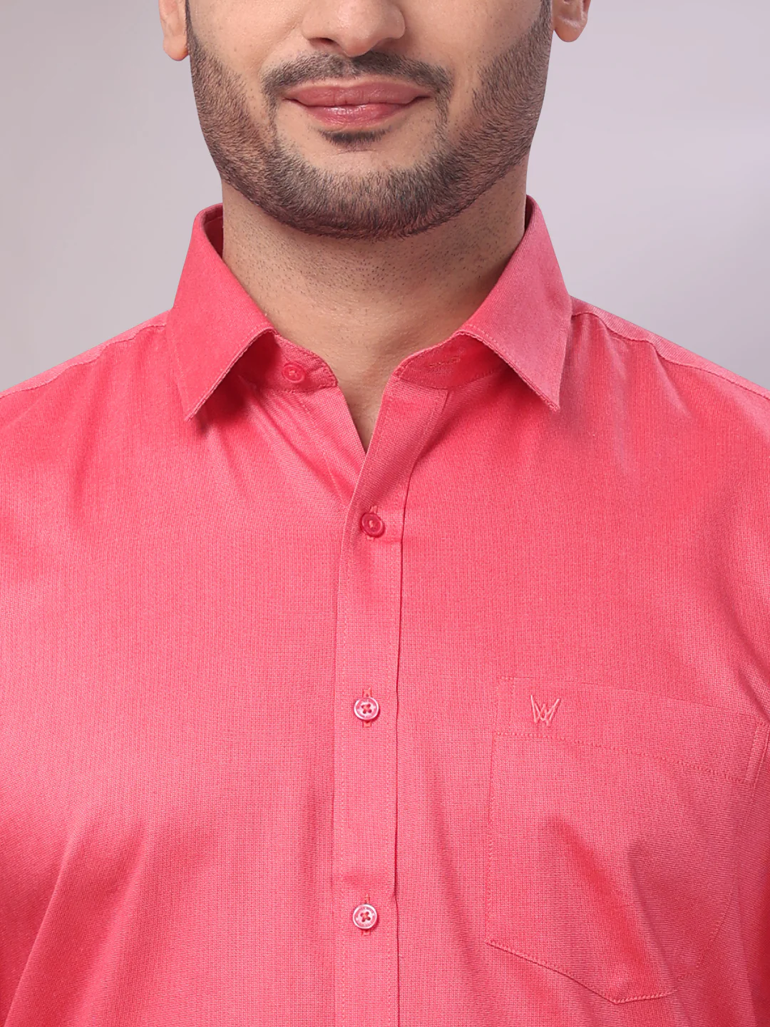 Men's Cotton Dark Pink Shirt and Airtex Matching Border Dhoti Combo Nector - Image 9