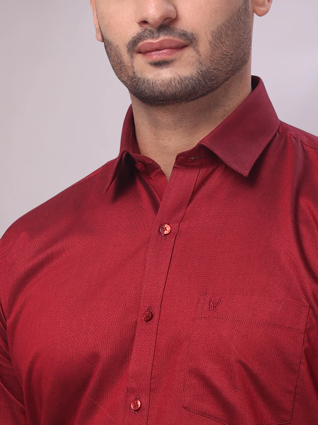 Men's Cotton Maroon Shirt and Airtex Matching Border Dhoti Combo Nector - Image 10