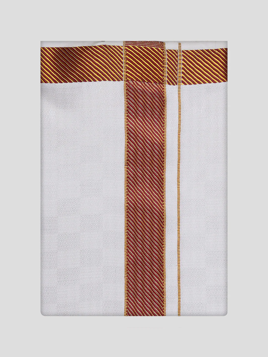 Men's Cotton Maroon Shirt and Airtex Matching Border Dhoti Combo Nector - Image 13