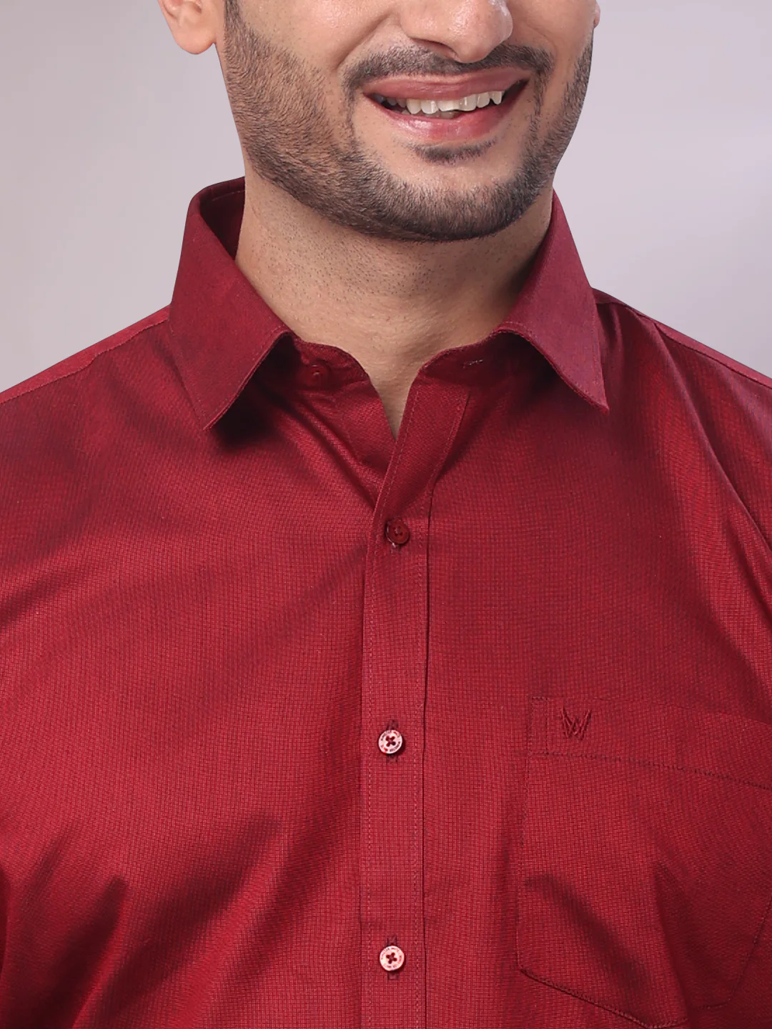 Men's Cotton Maroon Shirt and Airtex Matching Border Dhoti Combo Nector - Image 9