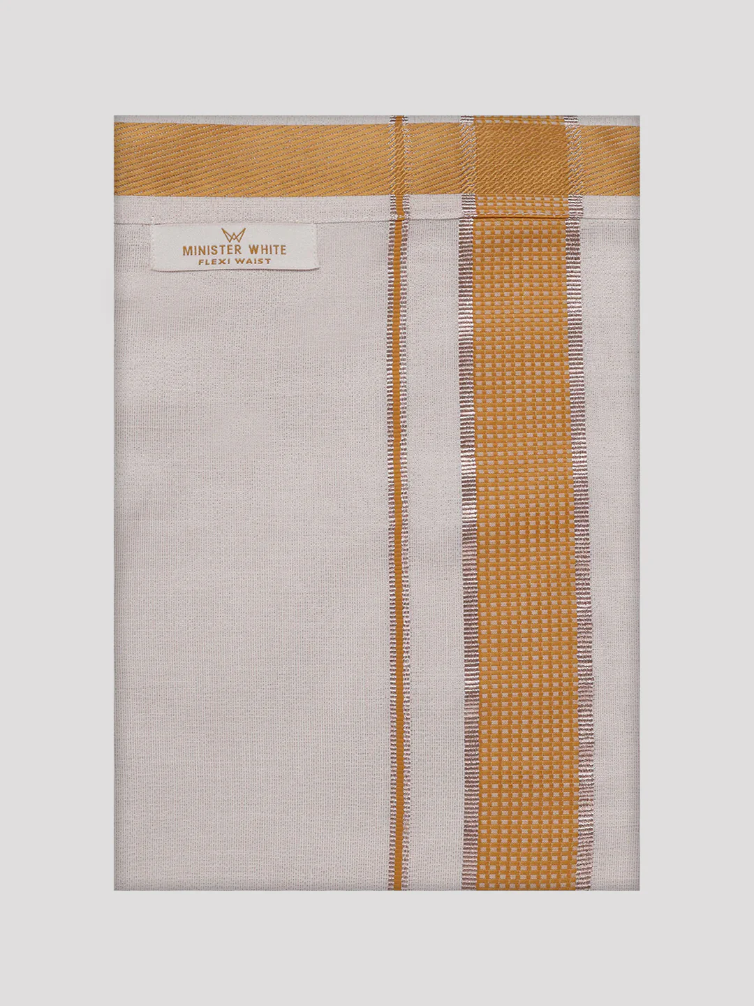 Men's Cotton Mustard Shirt with Tissue Matching Border Flexi Dhoti Wedding Combo Kandala - Image 7