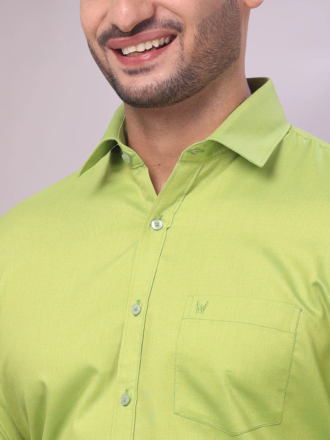 Men Cotton Parrot Green Shirt and Airtex Matching Border Dhoti Combo Nector - Image 11