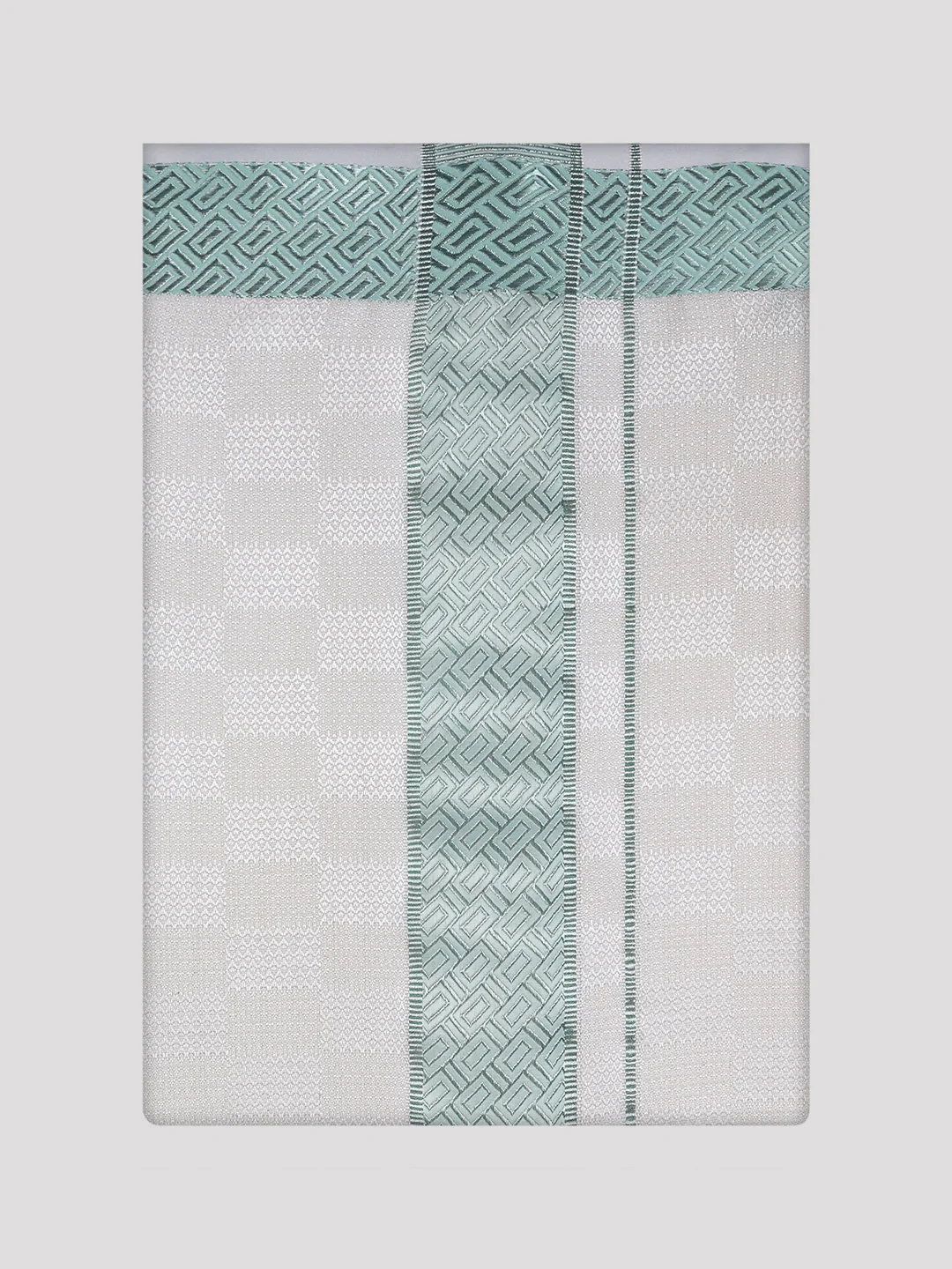 Men's Cotton Sea Green Shirt and Airtex Matching Border Dhoti Combo Nector - Image 13