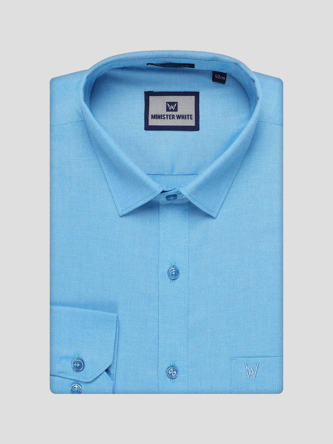 Men's Cotton Sky Blue Shirt and Airtex Matching Border Dhoti Combo Nector - Image 12