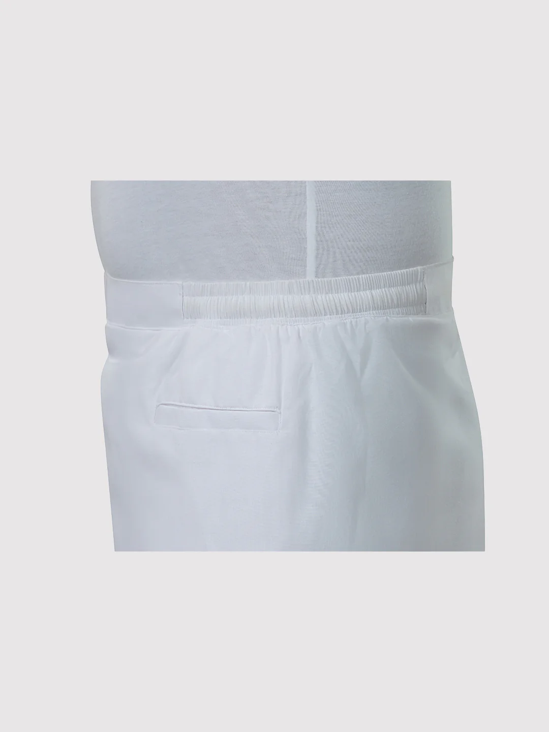 Men's Easy to Wear Flexi 2.0 White Gold Jari Side Elastic Dhoti with Pocket - Image 5