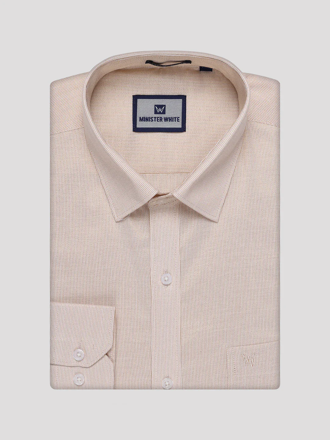 Men's Gold Tissue Stripe Shirt and Dhoti Combo with Jacquard Border Kane - Image 7