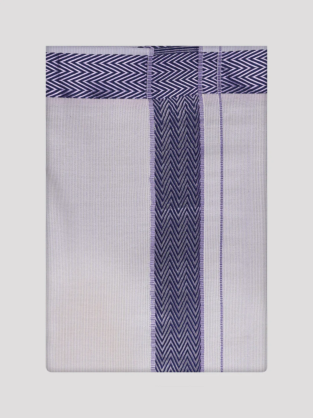 Men's Lavender Tissue Stripe Shirt and Dhoti Combo with Jacquard Border Kane - Image 8